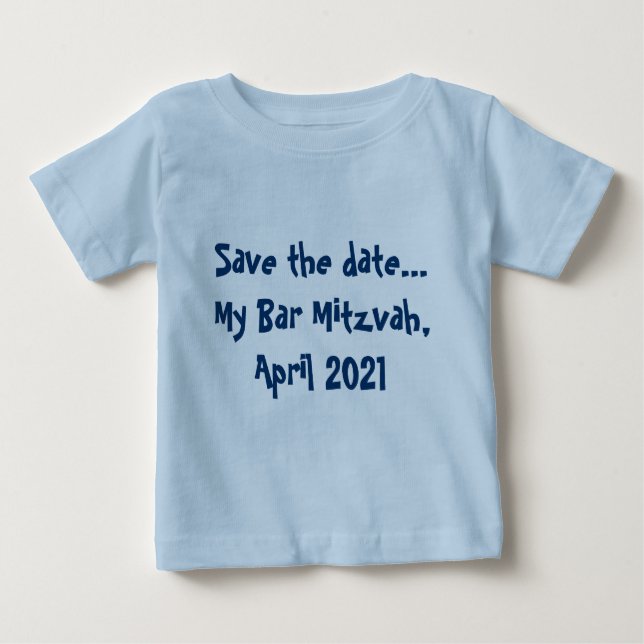 Camiseta De Bebé Ahorre la fecha… Mi barra Mitzvah, abril de 2021 (Anverso)