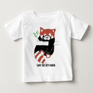 Camiseta De Bebé Ahorre la panda roja aka FireFox