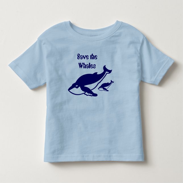 Camiseta De Bebé Ahorre las ballenas (Anverso)