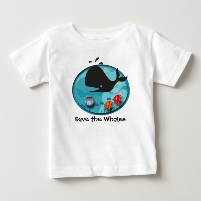 Camiseta De Bebé Ahorre las ballenas (Anverso)