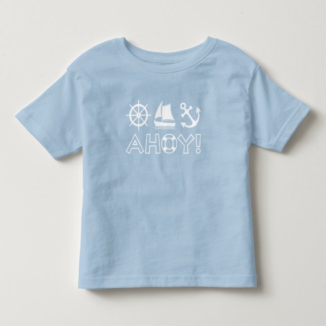 Camiseta De Bebé ¡Ahoy! Blanca (Anverso)