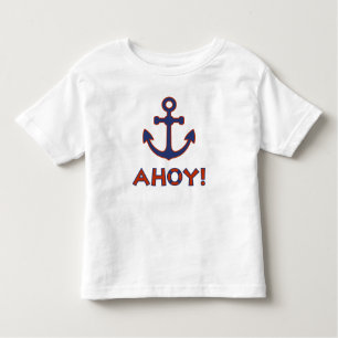 Camiseta De Bebé ¡AHOY! Buoy + Anchor Diseño Rojo+Azul
