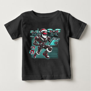 Camiseta De Bebé AI Powered Santa Robot con drones y Navidades L