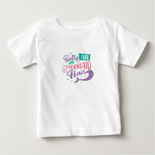 Camiseta De Bebé aire salado y tipografía de pelo de sirena para ni