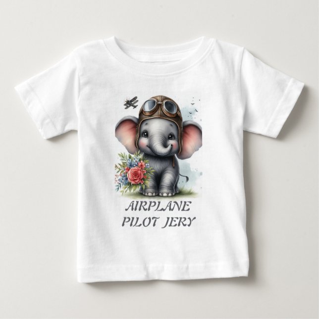 CAMISETA DE BEBÉ AIRPLANE PILOT JERY (Anverso)