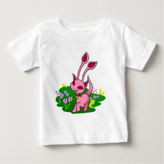 Camiseta De Bebé Aisha rosado Prancing a través de las flores