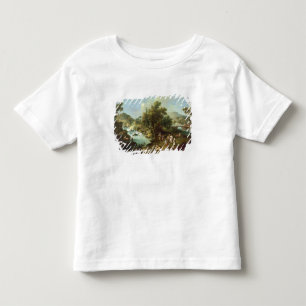 Camiseta De Bebé Ajardine con un río y los campesinos del baile