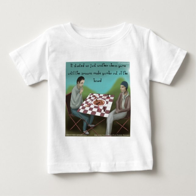 Camiseta De Bebé Ajedrez Cajún Dibujo Animado Divertido (Anverso)