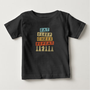 Camiseta De Bebé Ajedrez - Comer Sleep Chess Repetir