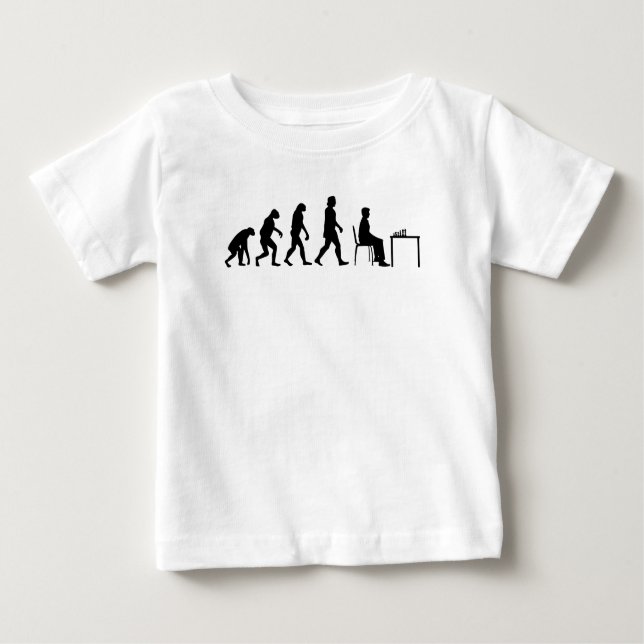 Camiseta De Bebé Ajedrez - Evolución del jugador de ajedrez (Anverso)