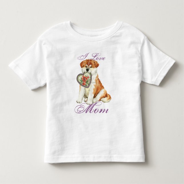 Camiseta De Bebé Akita Heart Mom (Anverso)
