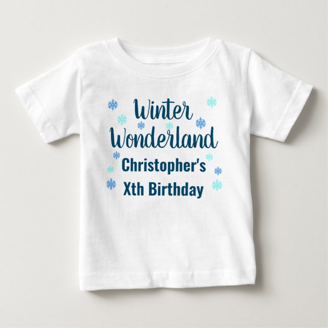 Camiseta de bebé al cumpleaños de Winter Wonderlan (Anverso)