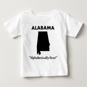 Camiseta De Bebé Alabama - Primero en orden alfabético