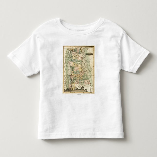 Camiseta De Bebé AlabamaPanoramic MapAlabama (Anverso)