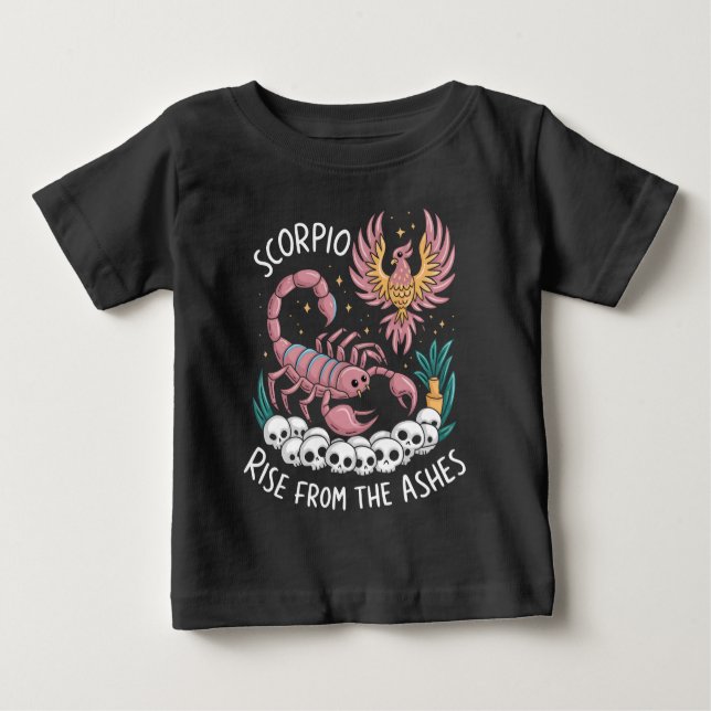 Camiseta De Bebé Alarma del Escorpio: Fénix del Zodiaco (Anverso)
