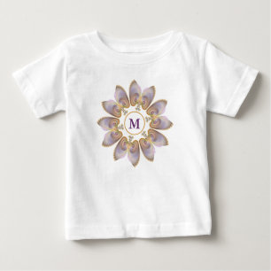 Camiseta De Bebé Alas de ángel abstracto Mandala Fractal Monograma