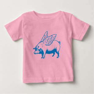 Camiseta De Bebé Alas de cerdo volador