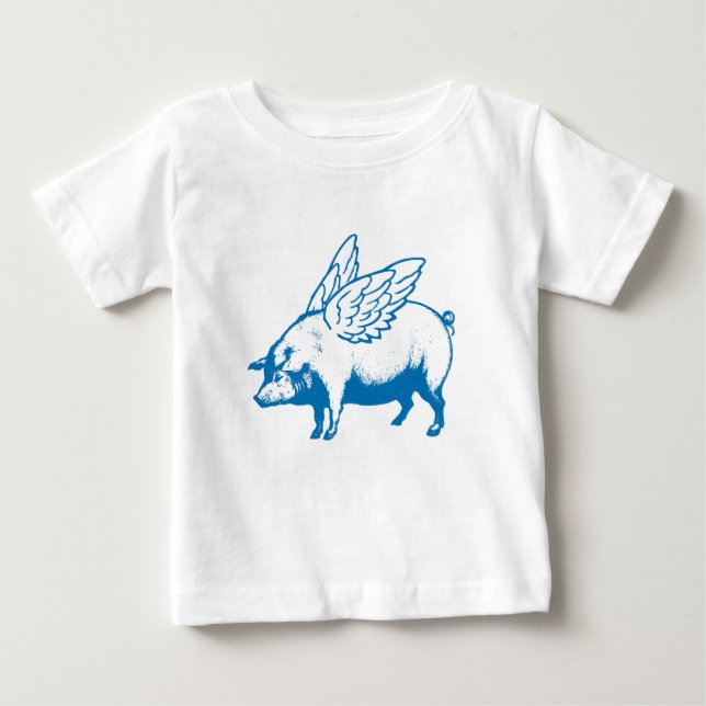 Camiseta De Bebé Alas de cerdo volador (Anverso)
