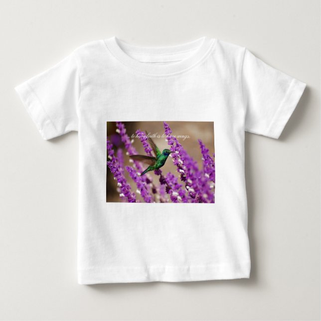 Camiseta De Bebé Alas de fe que esparcen orejas violetas (Anverso)