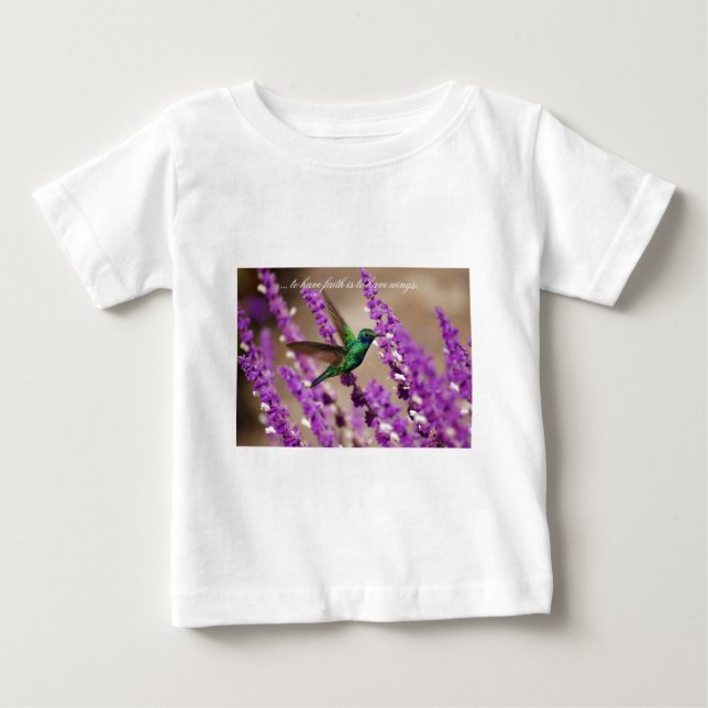 Camiseta De Bebé Alas de fe que esparcen orejas violetas (Anverso)