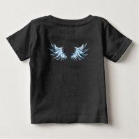 Alas del Ángel Azul brillante sobre fondo negro