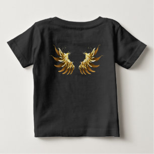 Camiseta De Bebé Alas del Ángel de Oro sobre fondo negro