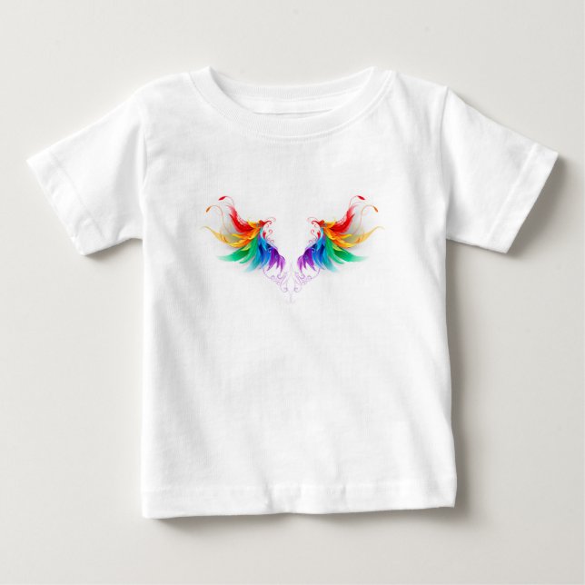 Camiseta De Bebé Alas del arco iris fluidas (Anverso)
