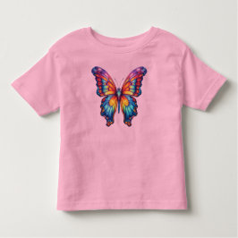 Camiseta De Bebé Alas Naranjas azules de mariposa