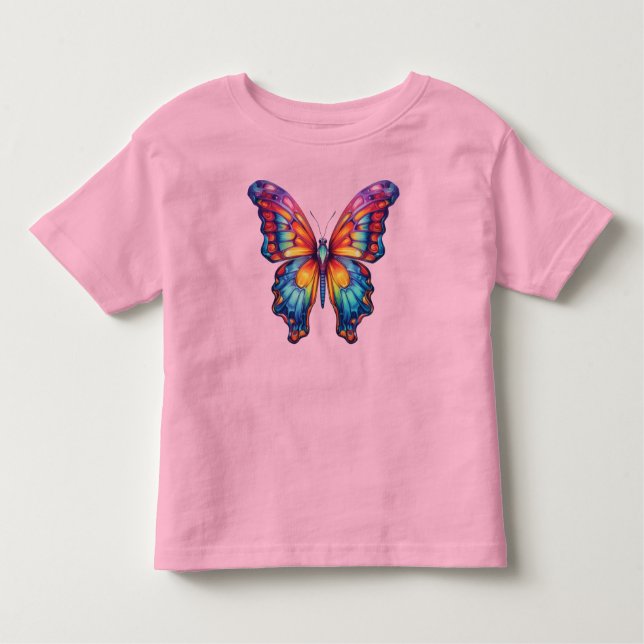 Camiseta De Bebé Alas Naranjas azules de mariposa (Anverso)
