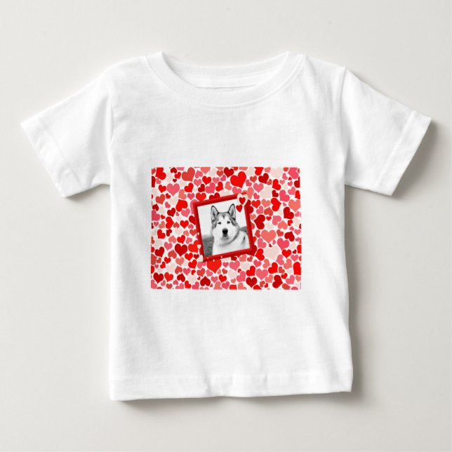 Camiseta De Bebé Alaskan Malamute Perro Valentines Corazón (Anverso)