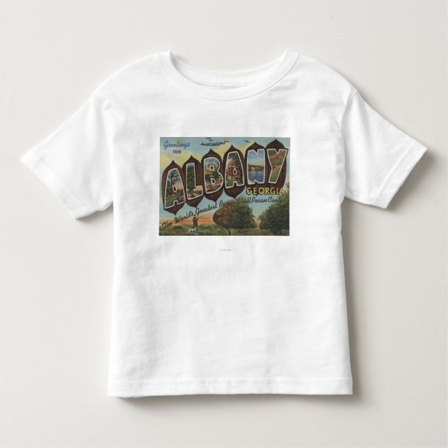 Camiseta De Bebé Albany, Georgia - escenas grandes de la letra (Anverso)