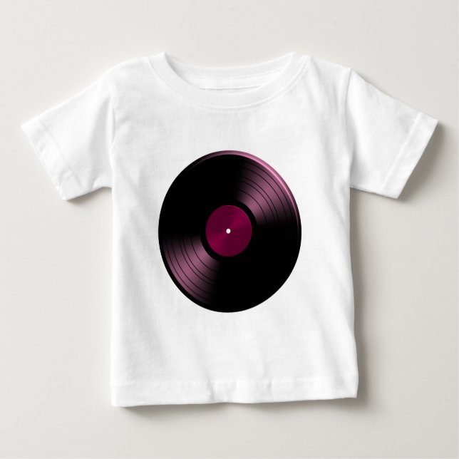 Camiseta De Bebé Álbum de disco de vinilo en rosa (Anverso)