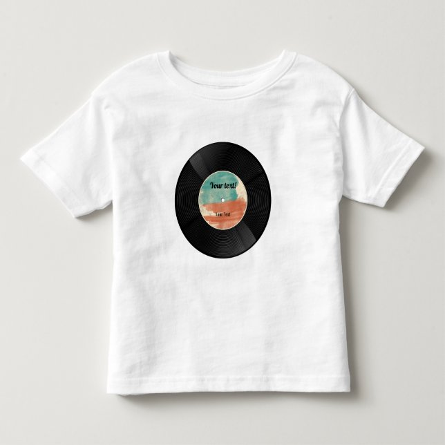 Camiseta De Bebé Álbum de música de grabación de vinilo retro (Anverso)