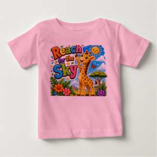 Camiseta De Bebé Alcanza el Cielo | Diseño de Jirafa de Dibujos Ani