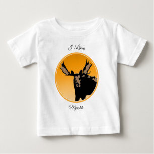 Camiseta De Bebé Alce al Atardecer - Arte Original de Fauna
