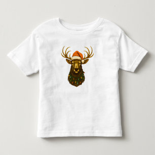 Camiseta De Bebé Alce de las Montañas Rocosas con sombrero de Santa