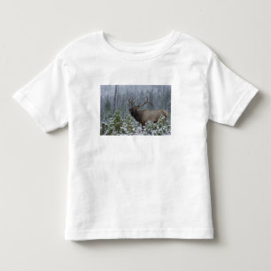 Camiseta De Bebé Alce macho en la nieve llamando, bramando, Yellows