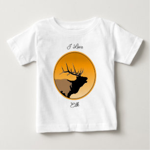 Camiseta De Bebé Alce toro al atardecer original de la vida silvest