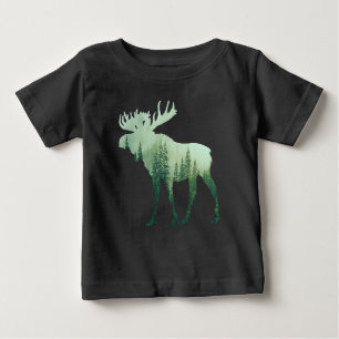 Camiseta De Bebé Alces Ciervos Y Bosque Naturaleza
