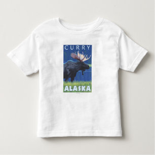 Camiseta De Bebé Alces en la noche - curry, Alaska