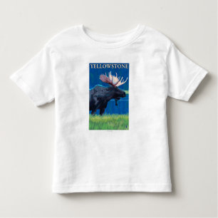 Camiseta De Bebé Alces en la noche - parque nacional de Yellowstone