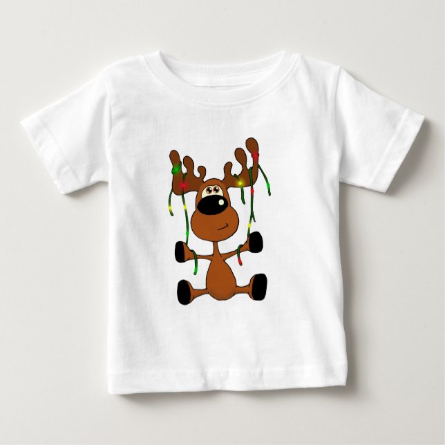 Camiseta De Bebé Alces torcidos del navidad (Anverso)