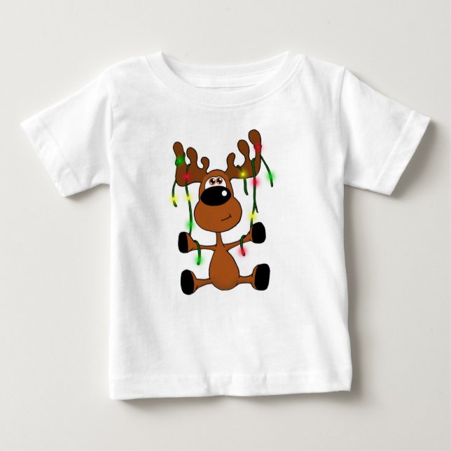 Camiseta De Bebé Alces torcidos del navidad (Anverso)