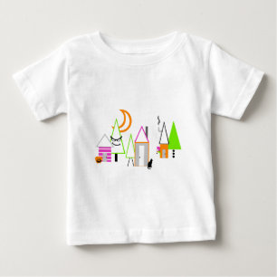 Camiseta De Bebé aldea de Halloween personalizada negro naranja mor