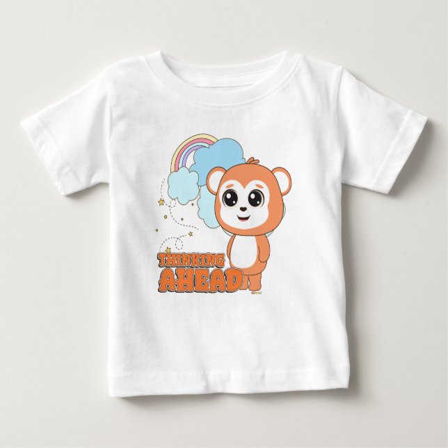 Camiseta De Bebé Alegre animal frienz pensando en el futuro (Anverso)