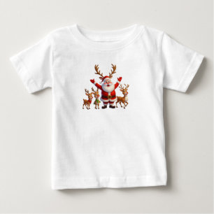 Camiseta De Bebé Alegre Santa y Amigos