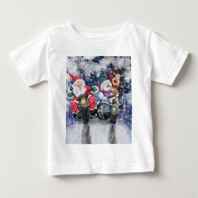 Camiseta De Bebé Alegría - Feliz Navidad - Feliz (Anverso)