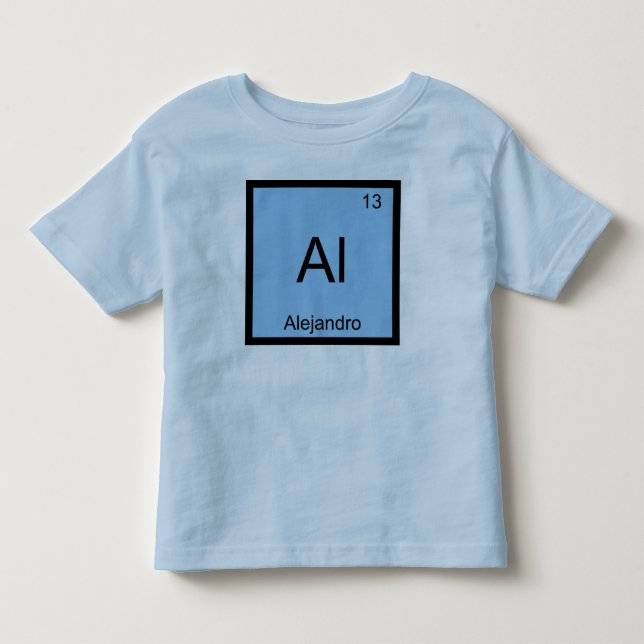 Camiseta De Bebé Alejandro Nombre Elemento Químico Tabla Periódica (Anverso)