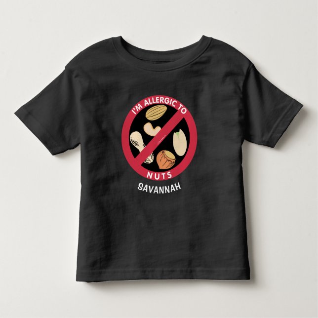 Camiseta De Bebé Alergia A Los Niños Nueces Alergia Personalizada (Anverso)
