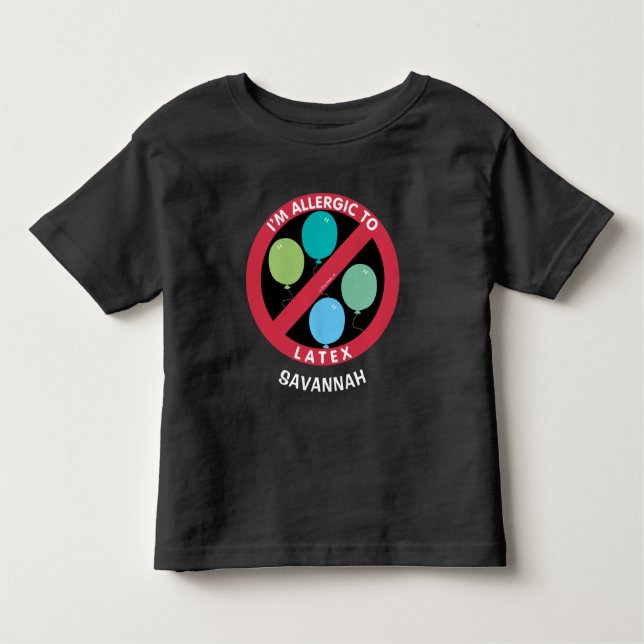 Camiseta De Bebé Alergia A Niños Latex Alergia Personalizada (Anverso)